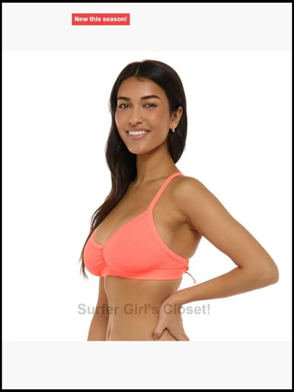Drew Bikini Top with Adjustable Back for Larger Busts D-F Cup